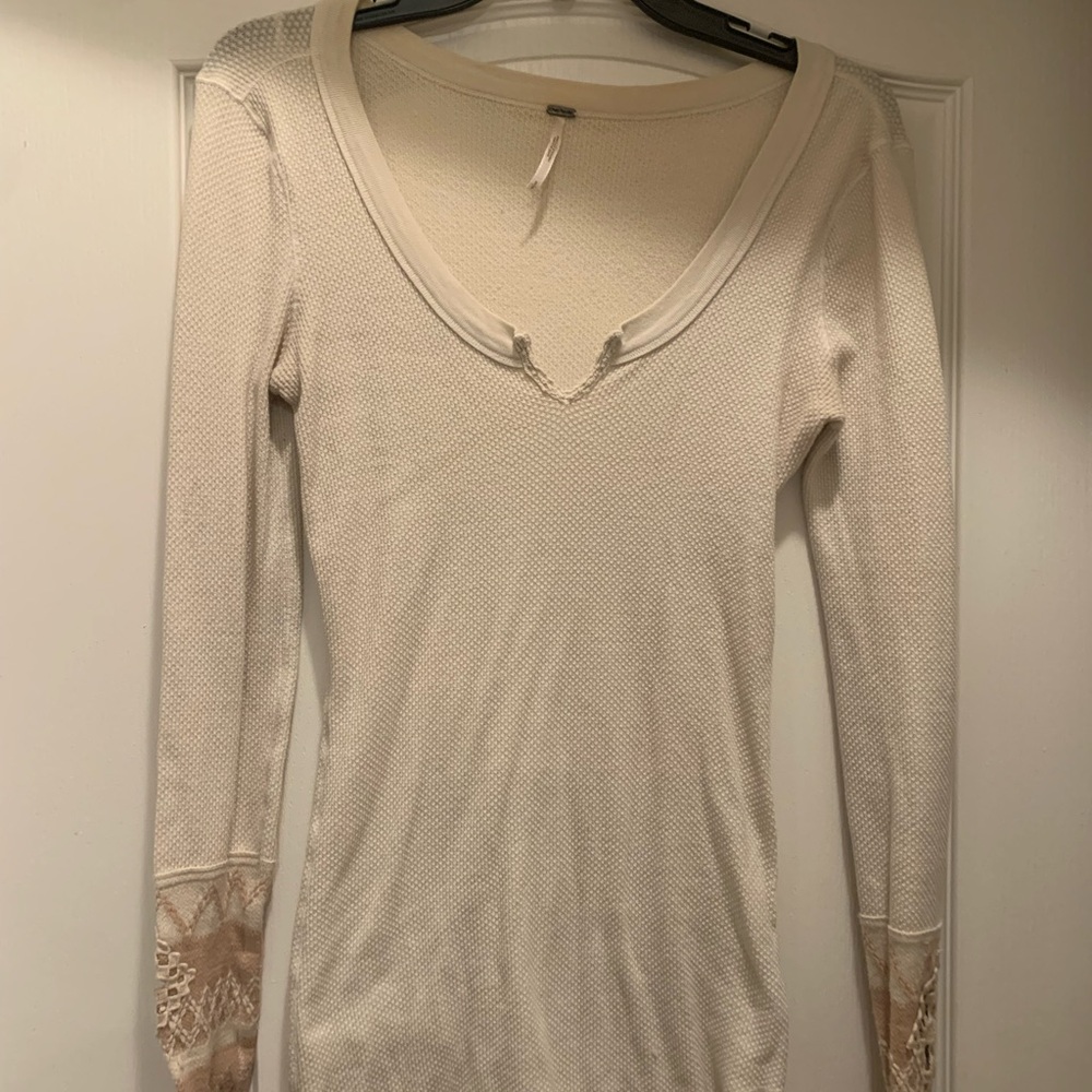 Elegant Cream Long Sleeve Women's Top